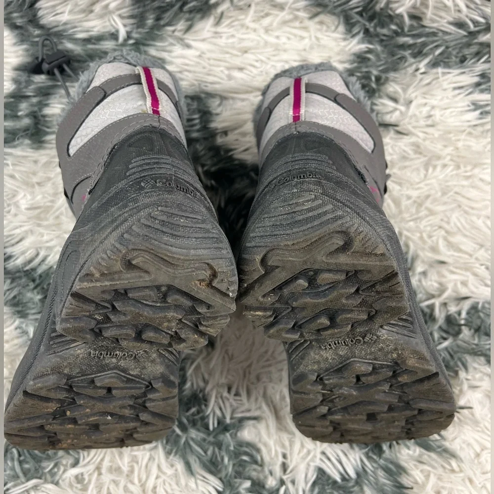 Columbia Kids Girls Gray Insulated Lind Snow Boots Waterproof Faux Fur Size 4